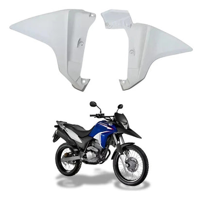 Par de Aletas Abas do Tanque Inferiores Paramotos Honda Xre 300 2013 a 2015 Branco Perolizado