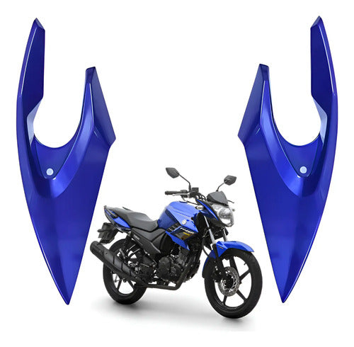 Bananinha Par de Carenagens Laterais do Farol Paramotos Yamaha Fazer 150 2016 a 2022 Azul Metálico