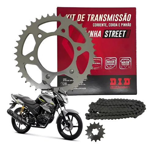 Kit Relação DID sem Retentor Yamaha Fazer 150 2014 a 2025 Factor 150 2016 a 2025 428HS 126L 41/14T