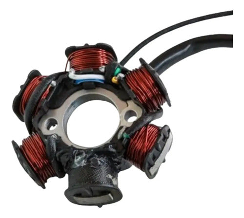 Magneto Estator com Bobina de Pulso Smartfox Shineray Phoenix 50 Xy 50q 6 Bobinas 2011 a 2022