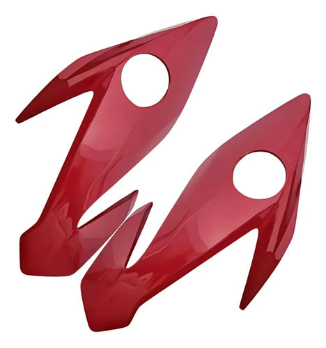 Par de Carenagens Laterais do Farol Paramotos Honda Cg 160 Titan 2022 a 2024 Vermelho Guaraú