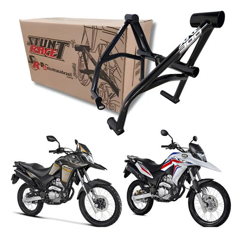 Protetor de Motor Stunt Race Street Cage Honda Xre 300 2009 em diante Preto Brilhante