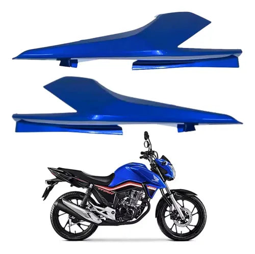 Par de Rabetas Laterais Paramotos Honda Cg 160 Titan 2022 a 2024 Azul Caraíva