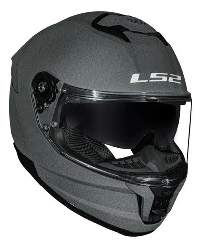 Capacete LS2 FF808 Stream II Solid com Óculos Solar Interno Cinza Brilhante Tamanho 58/M