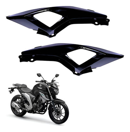 Par de Rabetas Laterais Paramotos Yamaha Fazer Fz25 250 2018 a 2025 Preto Brilhante
