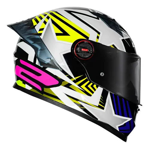 Capacete LS2 FF358 Pro Estellar com Spoiler Preto Amarelo Brilhante