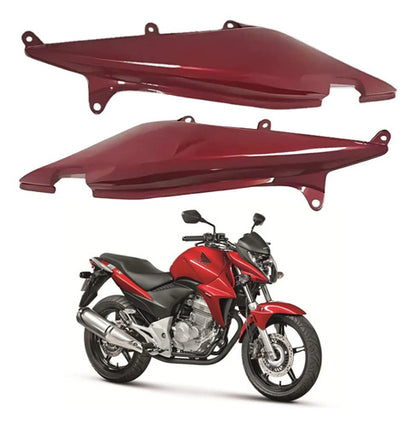 Par de Rabetas Laterais Paramotos Honda Cb 300r 2013 em diante Vermelho Perolizado