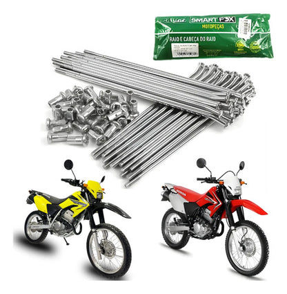 Jogo de Raios Traseiro Smartfox Honda Tornado 250 2001 em diante 4 mm Cromado