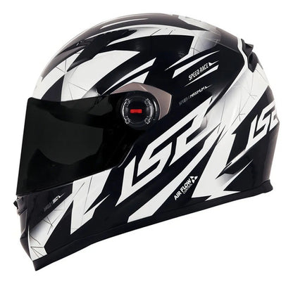 Capacete LS2 FF358 Draze Preto Branco Brilhante