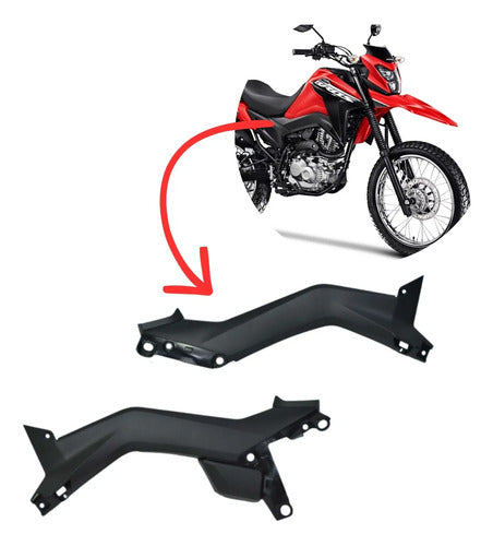 Par de Tampas Inferiores do Tanque Paramotos Honda Bros 160 2025 em diante Preto