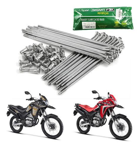 Jogo de Raios Traseiro Smartfox Honda Xre 300 2009 em diante 4 mm Cromado