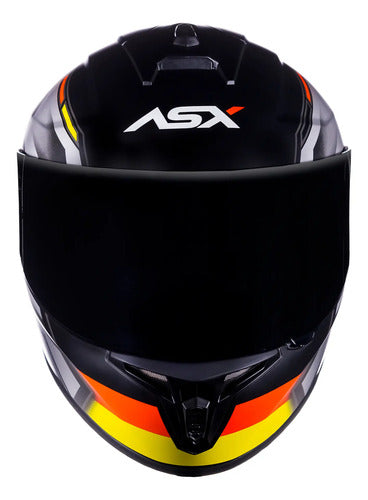 Capacete ASX Draken Pilot Alemanha Preto Vermelho Amarelo Fosco