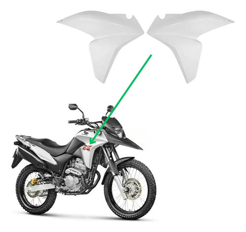 Par de Aletas Abas do Tanque Paramotos Honda Xre 300 2013 a 2015 Branco
