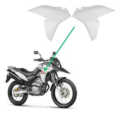 Par de Aletas Abas do Tanque Paramotos Honda Xre 300 2013 a 2015 Branco