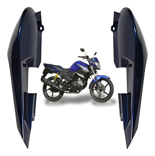 Par de Rabetas Laterais Paramotos Yamaha Fazer 150 2020 a 2021 Azul Metálico