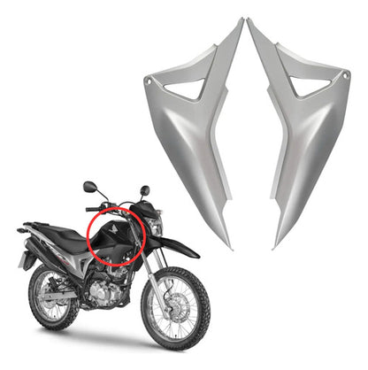 Par de Guias de Ar Abas do Tanque Paramotos Honda Bros 160 2015 a 2021 Prata