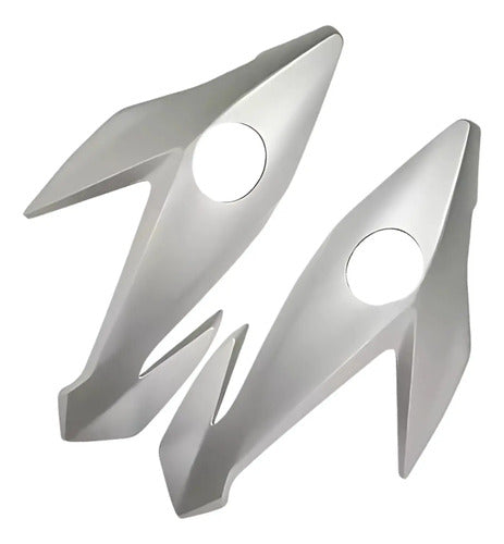 Bananinha Par de Carenagens Laterais do Farol Paramotos Honda Cg 160 Titan Fan 2022 a 2024 Prata