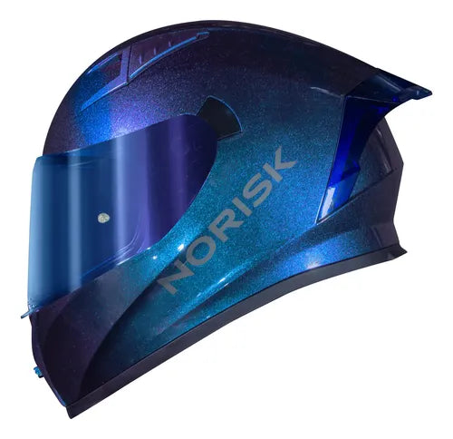Capacete Norisk Flow Solid com 2 Viseiras e Spoiler Azul