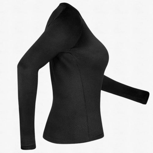 Camiseta Térmica Segunda Pele Curtlo Thermoskin Manga Longa Feminina Preto