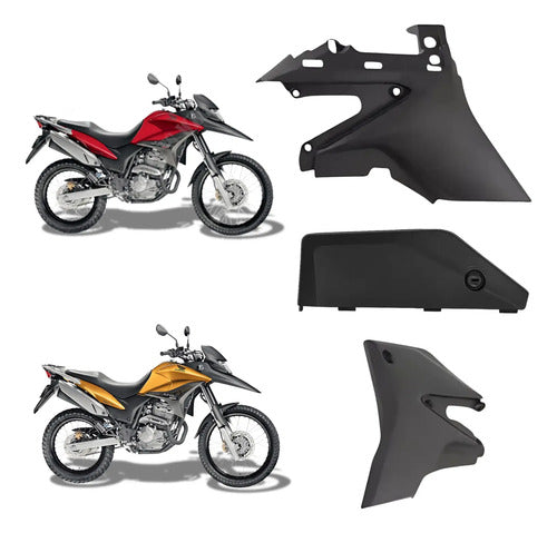 Kit Tampas Laterais Dianteiras e Tampa da Caixa de Ferramentas Paramotos Honda Xre 300 2010 a 2018