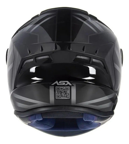 Capacete ASX Draken UK Preto Cinza Fosco