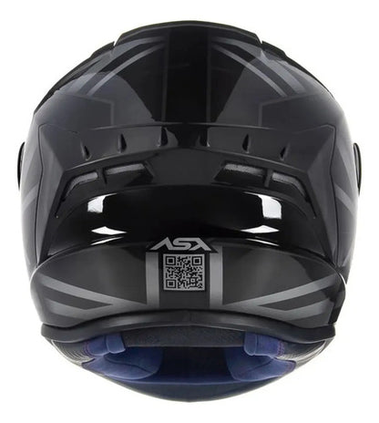 Capacete ASX Draken UK Preto Cinza Fosco