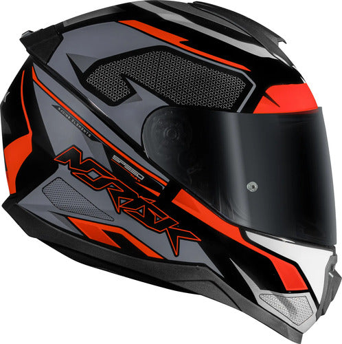 Capacete Norisk Razor Speedmax Preto Cinza Laranja Brilhante