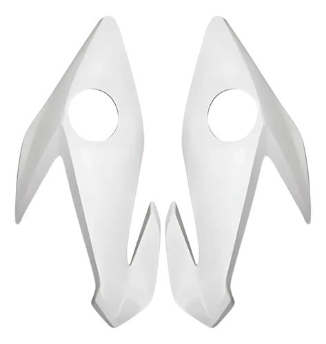 Par de Bananinhas Carenagens Laterais do Farol Paramotos Honda Cg 160 Titan 2016 a 2021 Branco