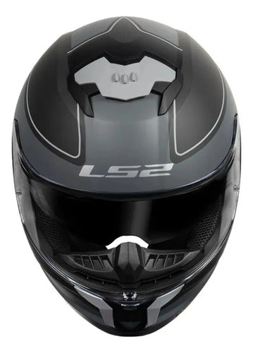 Capacete LS2 FF808 Stream II Gran com Óculos Solar Interno Preto Cinza Fosco