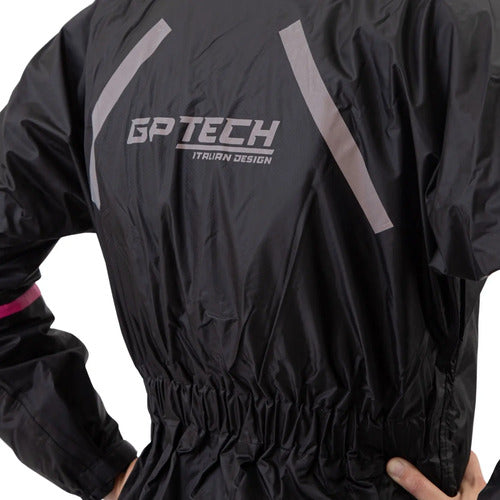 Capa de Chuva Conjunto GP Tech Essence Premium Feminina Preto Rosa