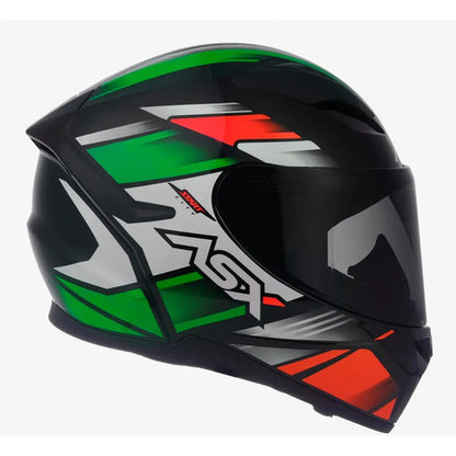 Capacete ASX City Start Branco Vermelho Verde Brilhante