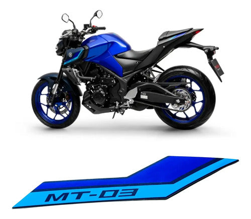 Adesivo da Aba do Tanque Esquerda Yamaha Mt-03 2023 em diante Azul