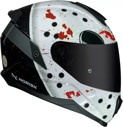 Capacete Norisk Razor Jason Mask Cinza Brilhante