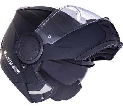 Capacete Escamoteável LS2 FF902 Scope Solid com Óculos Solar Interno Preto Fosco