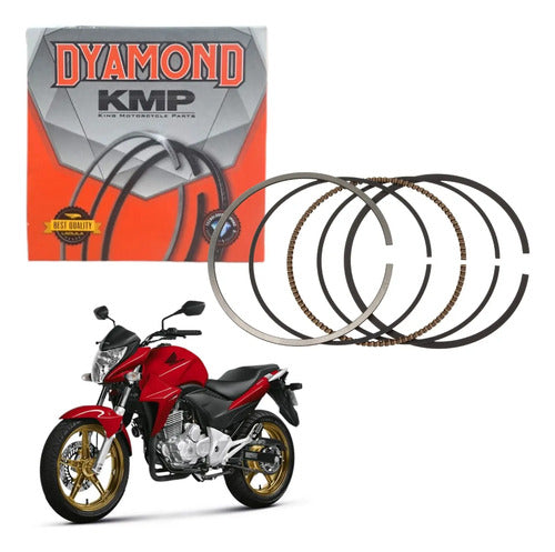Jogo de Anéis do Pistão KMP Dyamond Honda Xre 300 2009 a 2023 Cb 300r 2009 a 2015 0,75