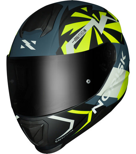 Capacete Norisk Razor Godspeed Azul Verde Fosco