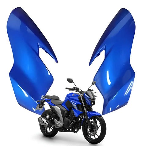 Par de Carenagens Laterais do Farol Paramotos Yamaha Fazer Fz25 250 2022 a 2024 Azul
