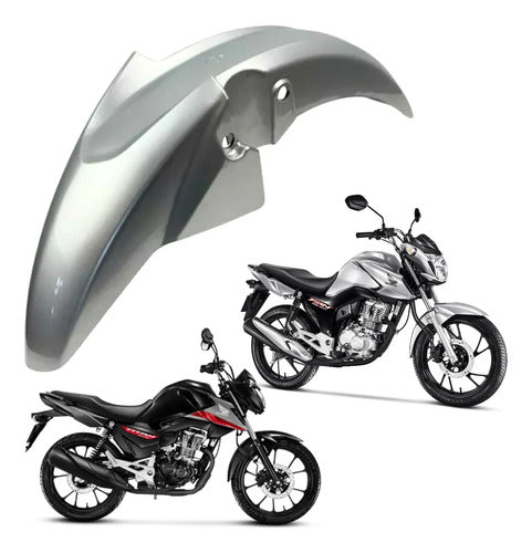 Paralama Dianteiro sem Suporte Paramotos Honda Cg 160 Titan Fan 2022 a 2024 Prata