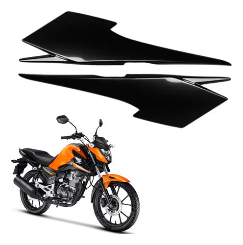 Par de Rabetas Laterais Paramotos Honda Cg 160 Titan 2025 em diante Preto