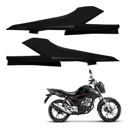 Par de Rabetas Laterais Paramotos Honda Cg 160 Titan 2016 a 2024 Preto Brilhante