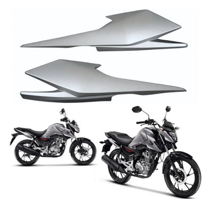 Par de Rabetas Laterais Paramotos Honda Cg 160 Fan 2025 em diante Prata