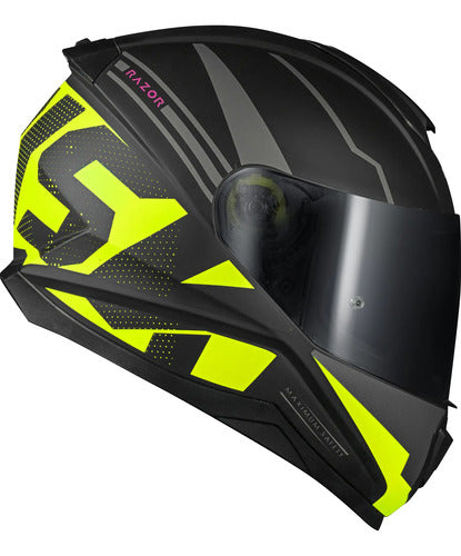Capacete Norisk Razor Full Preto Amarelo Fosco