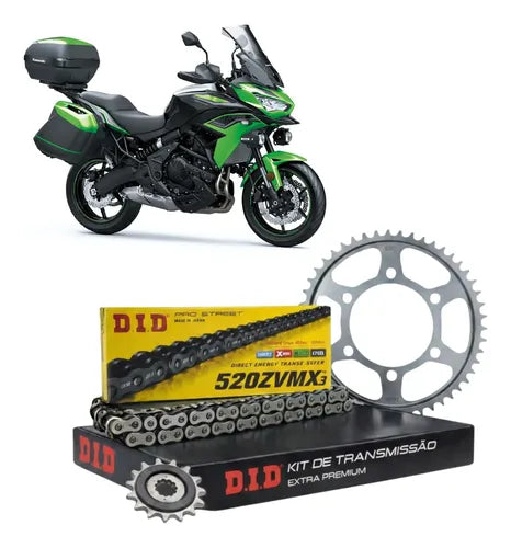 Kit Relação DID Premium com Retentor Kawasaki Versys Ninja 650 Z650 520VX3 114L 46/15T