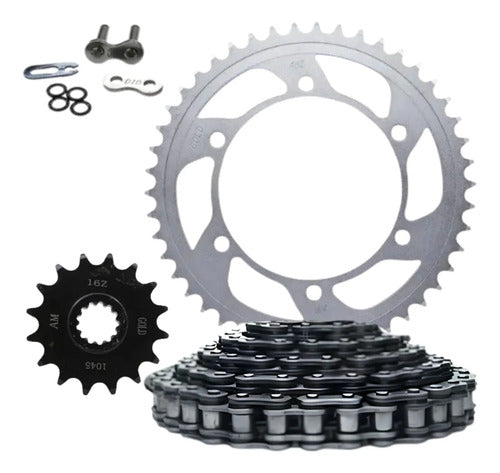 Kit Relação Iron Premium com Retentor Yamaha Xj6 2010 a 2013 520 118L 46/16T