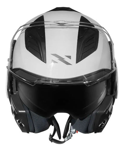 Capacete Escamoteável Norisk Avenger Solid com Óculos Solar Interno Branco Brilhante Tamanho 58/M