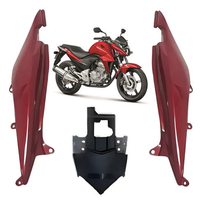 Kit Rabeta Lateral Completa Paramotos Honda Cb 300r 2013 Vermelho Perolizado