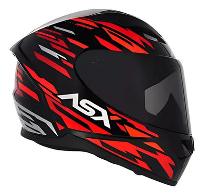 Capacete ASX City Arrow Preto Vermelho Branco Brilhante