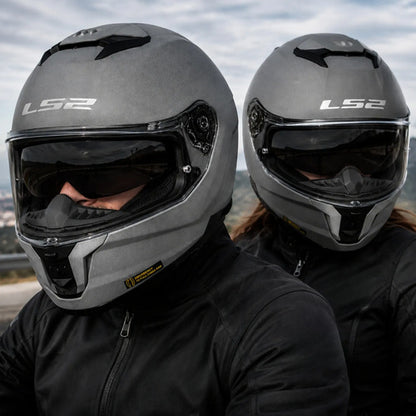 Capacete LS2 FF808 Stream II Solid com Óculos Solar Interno Cinza Brilhante Tamanho 58/M
