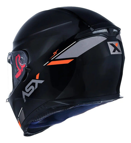 Capacete ASX Eagle SV Solid com Óculos Solar Interno Preto Grafite Vermelho Brilhante