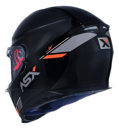 Capacete ASX Eagle SV Solid com Óculos Solar Interno Preto Grafite Vermelho Brilhante
